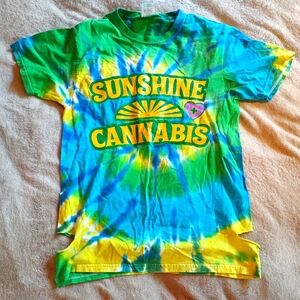 5/$15 Sunshine Cannabis Tie Dye Tee